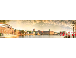 SP-056  ЛЕТНИЙ ГОРОД Глянцевая стеновая панель ALBICO  2800*610*6мм