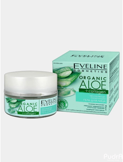 EVELINE ORGANIC ALOE+COLLAGEN Увлажняюще-матирующий гель для лица для нормальной и комбинированной кожи, 50 мл