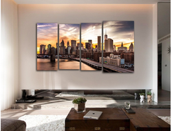 Модульная картина "Закат в Нью-Йорке"