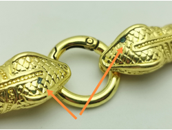 УЦЕНЕННЫЙ ТОВАР! КОЛПАЧОК-ЗАСТЁЖКА "АСПИД-1" - 10мм - ЯРКОЕ ЗОЛОТО