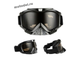 Кроссовые очки (маска) JP с защитой носа для эндуро, мотокросса, ATV - черные, тёмная линза