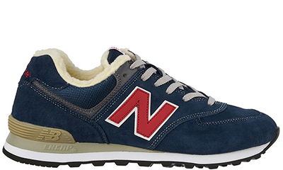 New Balance 574 Blue Red с мехом