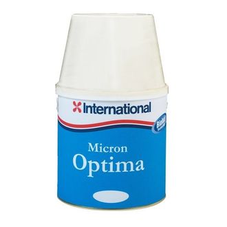 Необрастающая краска на водной основе «International MICRON OPTIMA» cамополирующаяся для стеклопластика, стали, дерева, карбона до 46 км/ч (2 ЛИТРА)