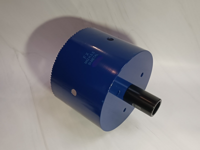 Коронка биметаллическая диаметр 230 мм глубина 150 мм + держатель с креплением шестигранник 13 мм для дрели