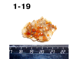 Гранат натуральный (щетка) спессартин №1-19: 10,2г - 35*23*13мм