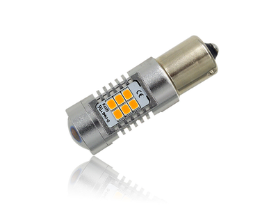 Светодиодная лампа 1156 (S25/BA15S/P21W) 4G21 Yellow, Оранжевая для поворотника, 12V 16W, 1шт