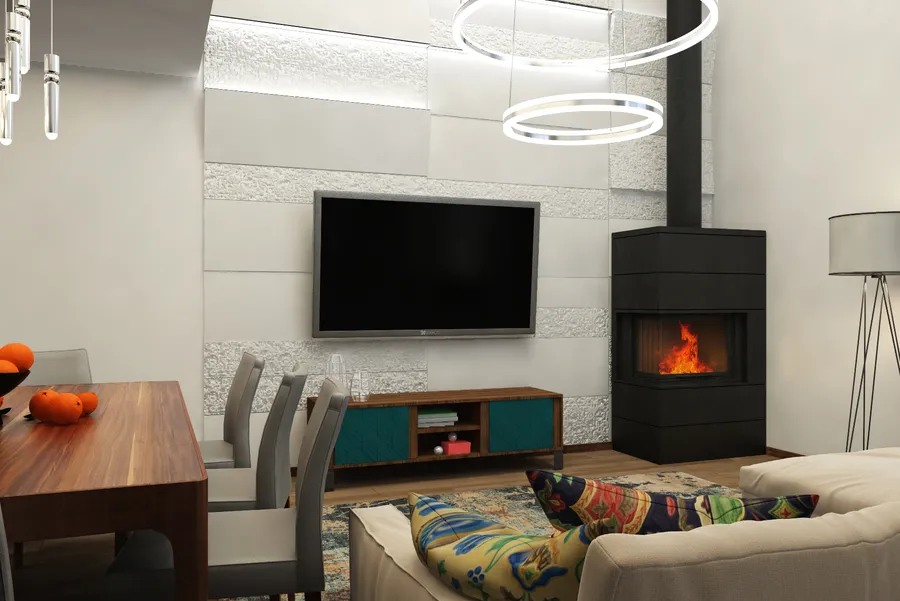 Второй схожий проект. Схожие по размерам и идентичные технически световые панели для частного дома в Подмосковье - проект дизайнера Юлии Клюевой, г. Москва. (Instagram - @klyueva_design_decor).