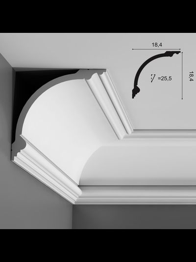 Потолочный карниз с гладким профилем из полиуретана Orac Decor Коллекция Luxxus C338