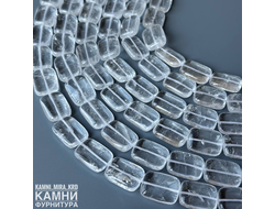 Горный хрусталь плоские прямоугольники 14-15х20-20 мм, цена за нить 20 см