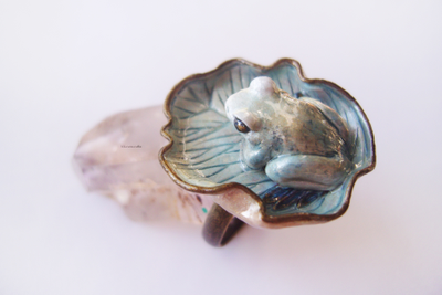 Волшебное кольцо с лягушкой "Принцесса Сентябрьской Измороси"