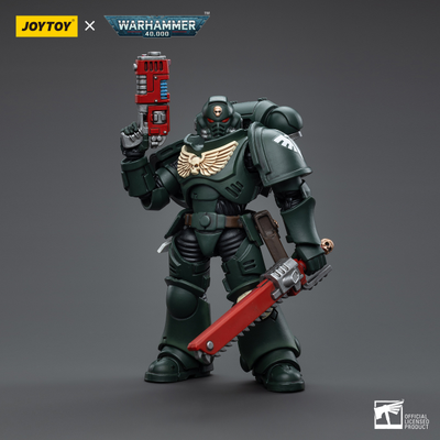 Сержант-интерцессор Темных Ангелов (Warhammer 40k) - КОЛЛЕКЦИОННАЯ ФИГУРКА 1/18 Dark Angels Intercessors Sergeant Caslan (JT4966) - JOYTOY