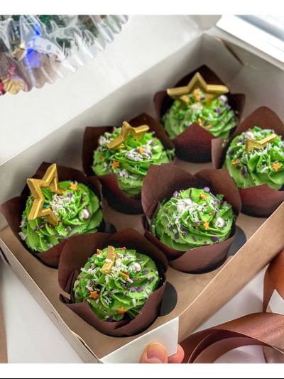 Форма бумажная "тюльпан" для капкейков/кексов (коричневая, 200шт.), 50*80мм