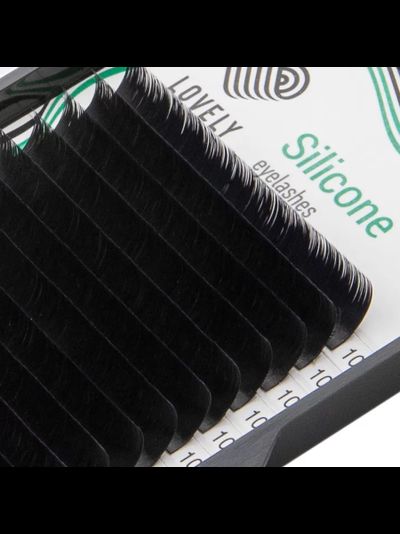 Ресницы чёрные LOVELY «Silicone» - Одна длина (20 линий)