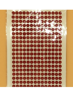 Стикеры для творчества,  полубусины, 6 мм, цвет красный