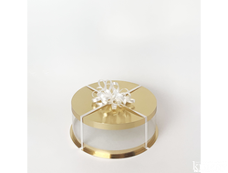 Коробка для торта JUST. Золото. Диаметр 30 см, Высота 11 см, Упаковка 10 штук