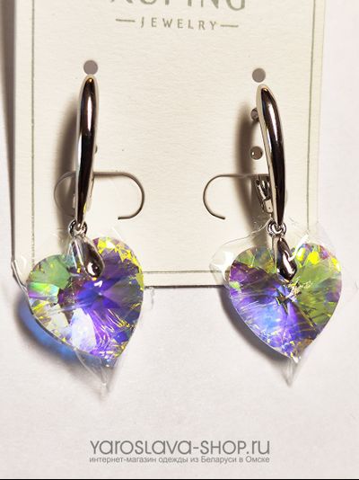 Модель : Б-140.Женские серьги в форме серца