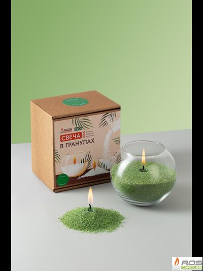 Насыпная свеча "Шар" 12*10 см, цвет "Зелёный"