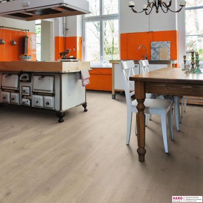 Ламинат Haro Tritty 200 Aqua Дуб Контура каменно-серый 540239 33 класс толщина 8 мм с фаской 1.98 м2