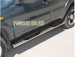 Защита порогов d76 с проступями для Mitsubishi Pajero Sport (1998-2007)