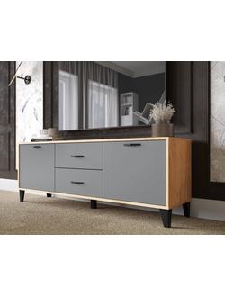 ТВМ-6 Тумба под ТВ Дуб Крафт золотой/Графит серый