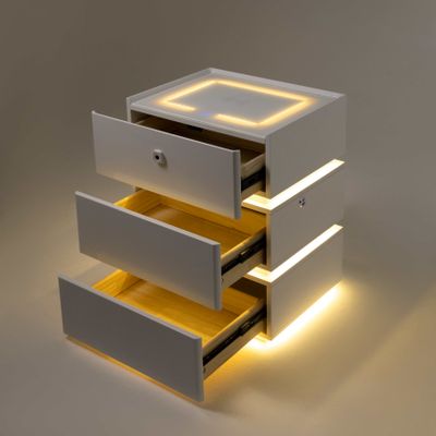 Умная тумбочка с отпечатком пальца | белая