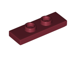 Plate, Modified 1 x 3 with 2 Studs Double Jumper, Dark Red (34103 / 6208727)
