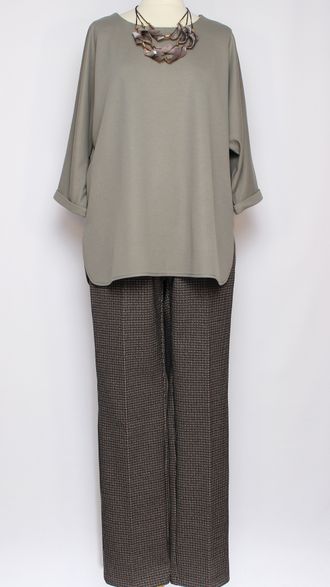 ДЖЕМПЕР  "ВИСКОЗА КИМОНО" тонкий хаки р.52-60