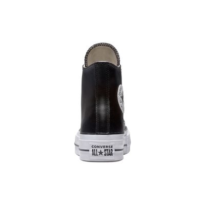 All star leather hi black top