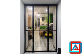 Двери складные встроенные межкомнатные из 3-х створок 