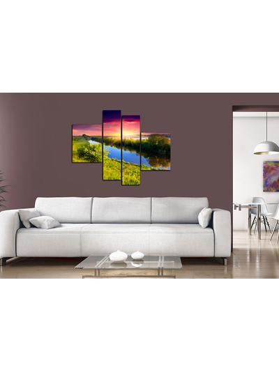 Модульная картина "Фиолетовый закат"