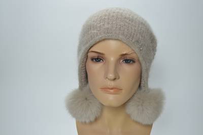 Vizio шапка ушанка с помпонами зима 2025