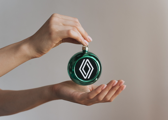 Шар елочный цветной "Фирменный стиль" 8 см