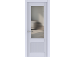 Дверь в белом цвете ДО Прима 2 со стеклом Moru.