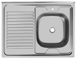 Мойка нерж. накладная 800х600 (0,4 мм) выпуск 1 1/2&quot; КромРус/ВХ ПРАВАЯ