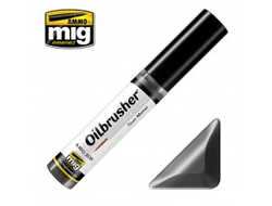 Ammo MIG: Масляная краска с тонкой кистью аппликатором Gun Metal