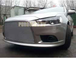 Защита радиатора Mitsubishi Lancer X 2011- chrome PREMIUM