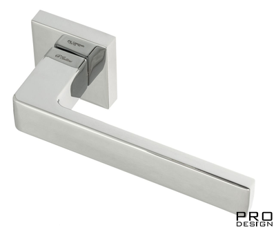 Дверная ручка на квадратном основании Fratelli Cattini "BOOM" 8-CR полированный хром (модификация 3)