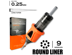 9 RLLT/0.25 Round Liner Long Taper - HUMMINGBIRD Premium Orange