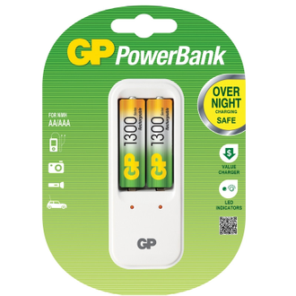 Зарядное устройство GP PB410GS130 2 слота в комплекте 2 аккумулятора 1300mAh