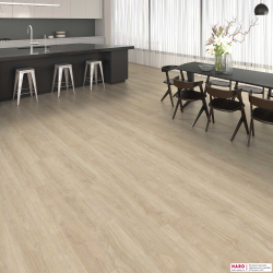 Декор ламината Haro Tritty 200 Aqua Дуб Элеганза Кремово-Белый 541559 в интерьере гостиной