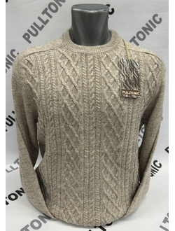 Мужской свитер однотонный без горла охра