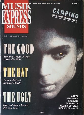 Musikexpress Sounds Magazine November 1989 Prince, Иностранные музыкальные журналы, Intpressshop
