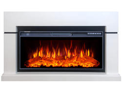 Линейный электрокамин Гранд белый с очагом FreeSpace 40 LED FX QZ