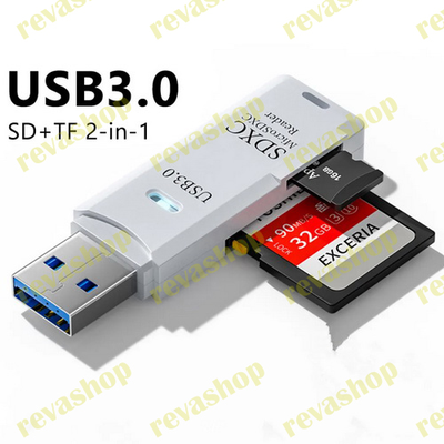 картридер, USB 3.0, 2 в 1, Micro SD, TF карта, флеш-накопитель, высокоскоростной, мульти-кардридер,
