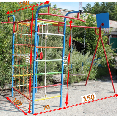 Уличный детский спортивный комплекс PLASTEP МИКРО 3 с сеткой купить в Воронеже