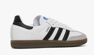 Adidas Samba Vegan White Black (Экокожа) сзади