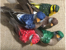 Птички  декоративные на прищепке, размер 14 см, цена за 1 шт