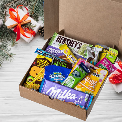 Новогодняя коробочка сладостей - Размер L (14-16 сладостей)