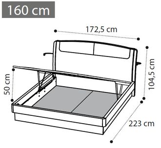 Кровать "Sinkro" с подъёмным механизмом 160х200 см (экокожа Castoro)