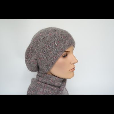 Серый с фуксией берет Vizio Италия 8023 (6926 )